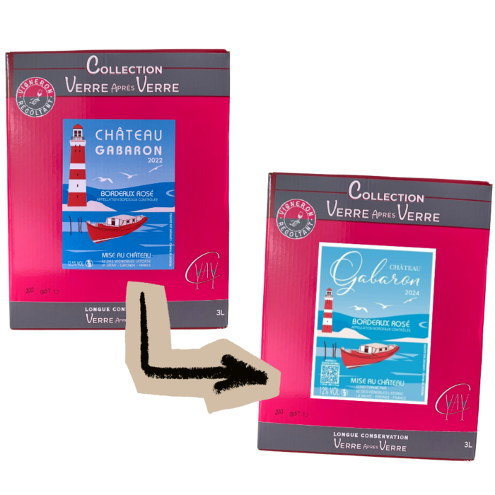 ancienne et nouvelle étiquette Gabaron Rosé