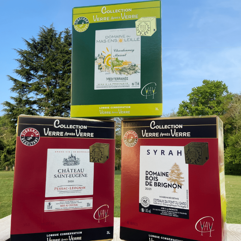 trois vins en bag-in-box médaillés