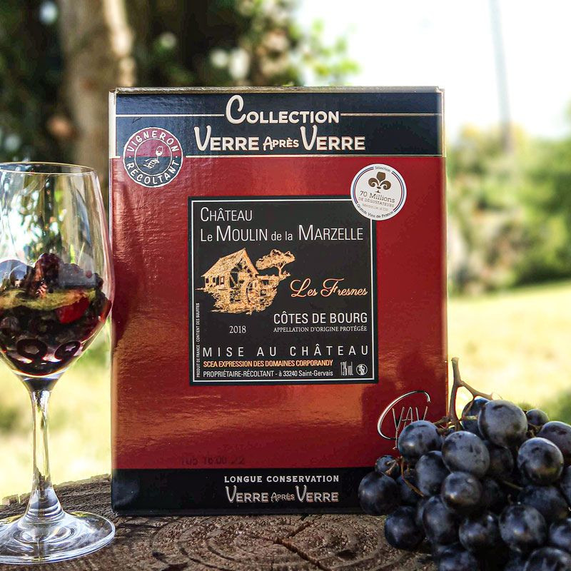 bag-in-box AOC Côtes de Bourg, Les Fresnes, Château le Moulin de la Marzelle