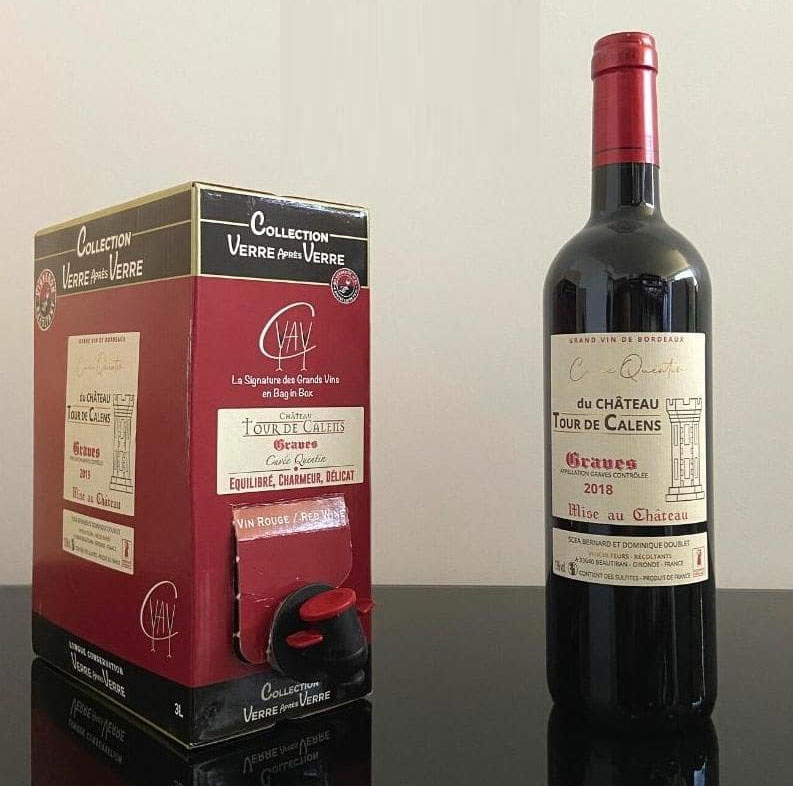 vin en bag-in-box et bouteille de vin