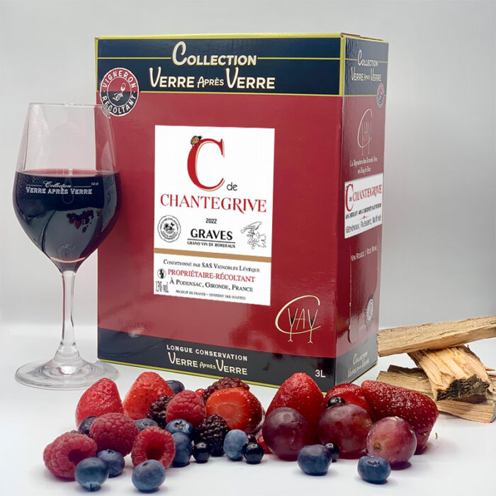 BIB 3L vin rouge, Le C de Chantegrive, AOC Graves rouge