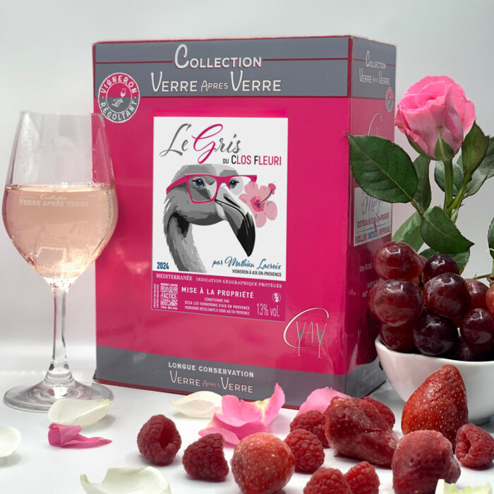 BIB 3L vin rosé, IGP Méditerranée, Le Gris du Clos Fleuri