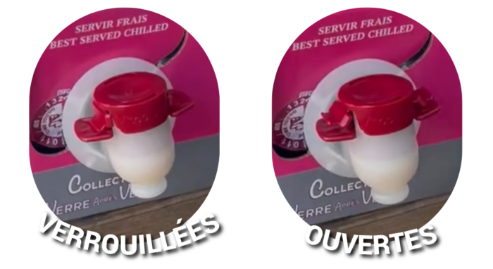 ailettes du robinet verrouillées / ouvertes