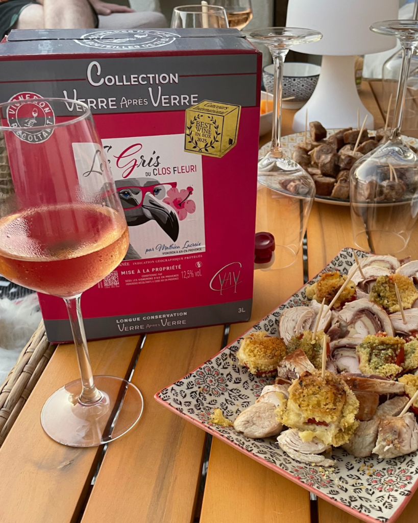 Bag-in-box vin rosé gris, apéritif estival